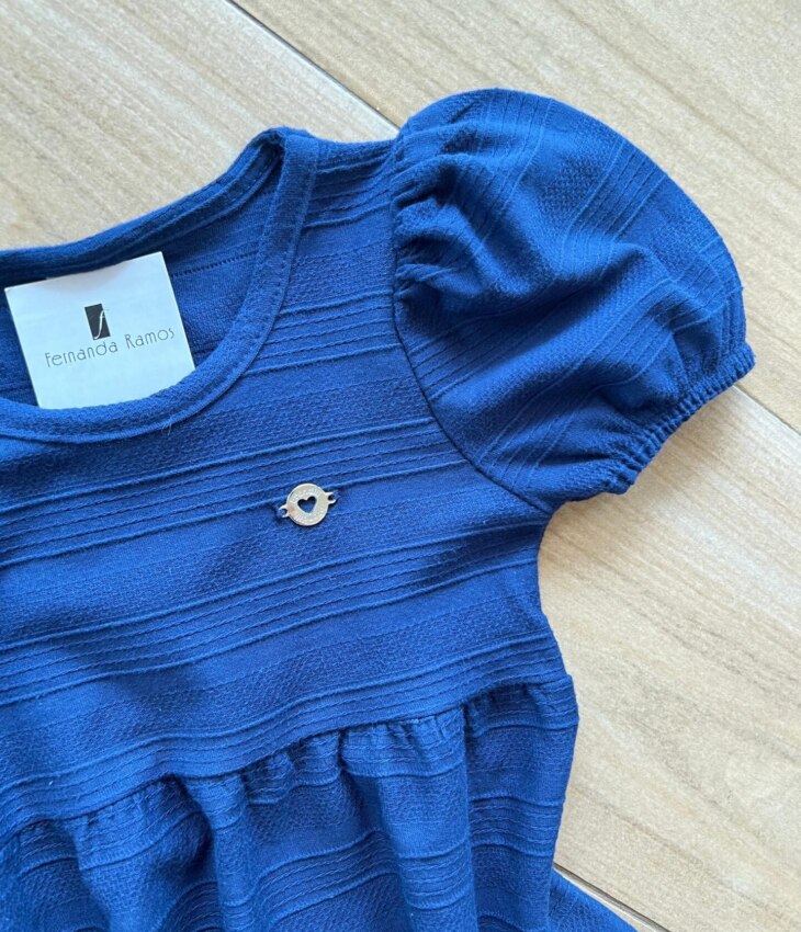 fernandaramoskids com br Vestido Infantil Feminino Curto Azul 1