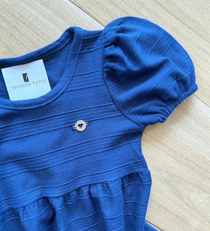 fernandaramoskids com br Vestido Infantil Feminino Curto Azul 1