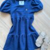 Vestido Infantil Feminino Curto Azul Fernanda ramos kids
