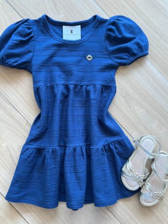 Vestido Infantil Feminino Curto Azul Fernanda ramos kids