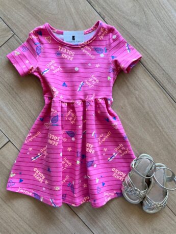 Vestido Infantil Feminino Curto Beau Soleil Pink Fernanda Ramos Kids