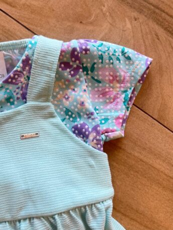 fernandaramoskids com br Vestido Infantil Feminino Curto com Blusa Manga Curta Estampado1