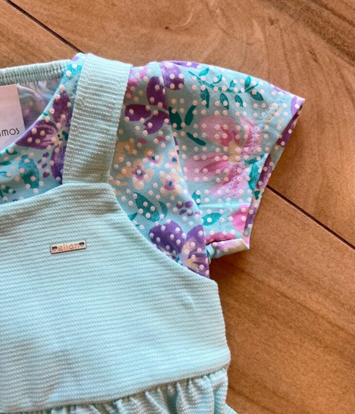 fernandaramoskids com br Vestido Infantil Feminino Curto com Blusa Manga Curta Estampado1
