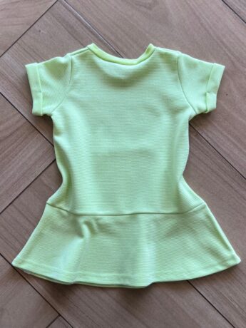 Vestido Infantil Feminino Curto com Bolso e Detalhe na Manga Verde Fernanda Ramos Kids