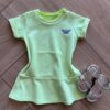 Vestido Infantil Feminino Curto com Bolso e Detalhe na Manga Verde Fernanda Ramos Kids