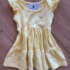 Vestido Infantil Feminino Curto com Florzinhas Amarelo Fernanda Ramos Kids