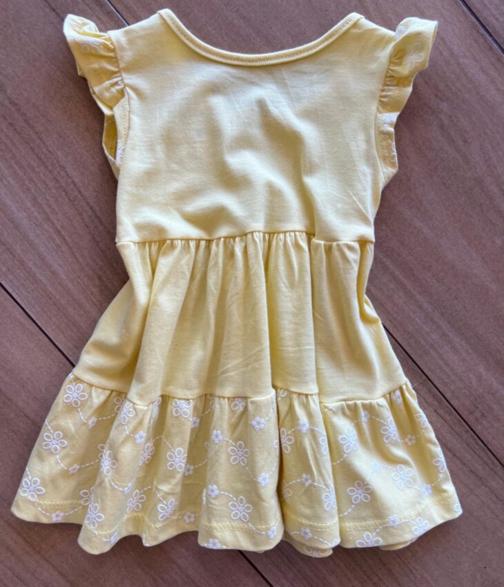 fernandaramoskids com br Vestido Infantil Feminino Curto com Florzinhas Amarelo2
