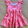 Vestido Infantil Feminino Curto com Glitter e Estampado Rosa Fernanda Ramos Kids