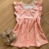 Vestido Infantil Feminino Curto com Manguinha Estampa Passarinhos Fernanda Ramos Kids