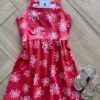 Vestido Infantil Feminino Curto Estampa Flores Margarida Vermelho Fernanda Ramos Kids