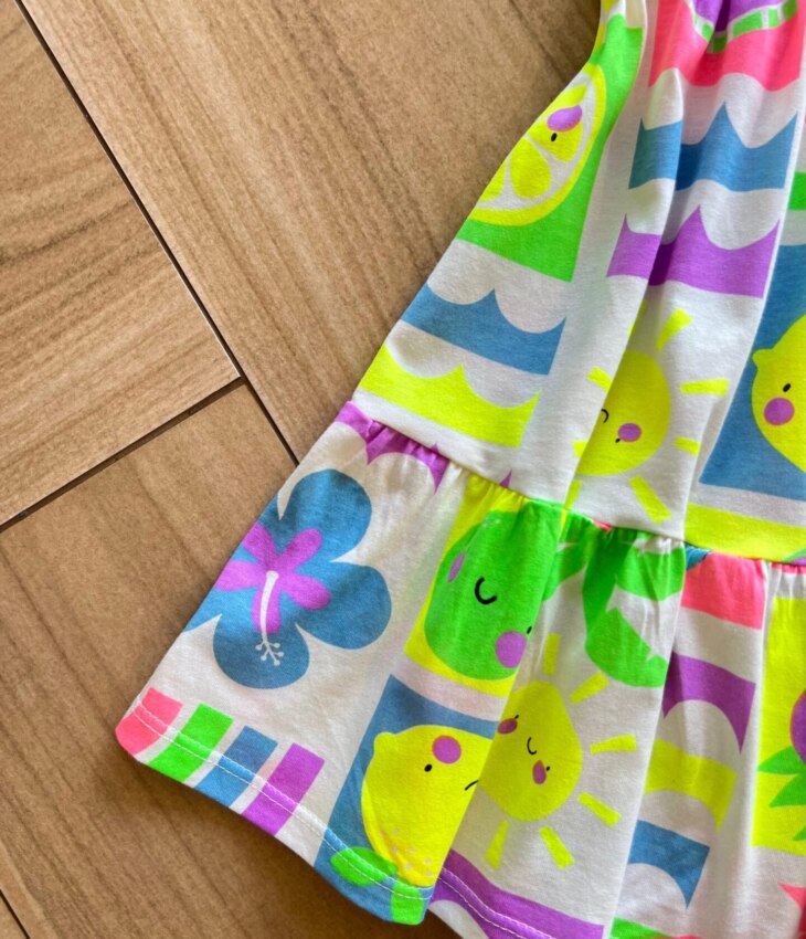 fernandaramoskids com br Vestido Infantil Feminino Curto Estampa Neon1