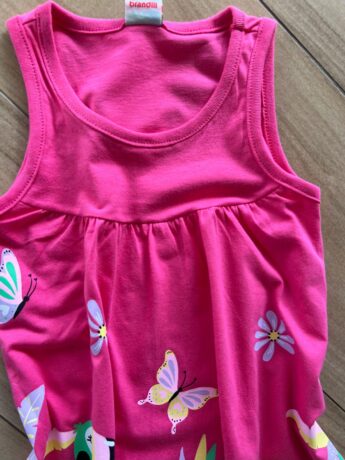 fernandaramoskids com br Vestido Infantil Feminino Curto Estampa Pássaros e Flores Pink1