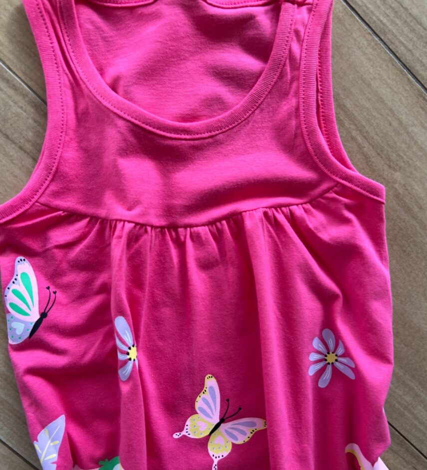 fernandaramoskids com br Vestido Infantil Feminino Curto Estampa Pássaros e Flores Pink1