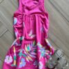 Vestido Infantil Feminino Curto Estampa Pássaros e Flores Pink Fernanda Ramos Kids