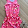 Vestido Infantil Feminino Curto Estampa Rosa Sol