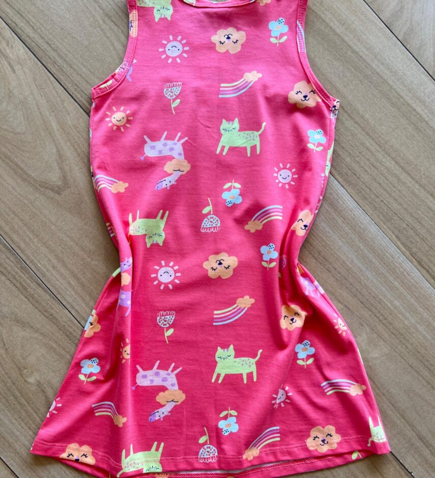 fernandaramoskids com br Vestido Infantil Feminino Curto Estampa Rosa Sol 2