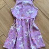 Vestido Infantil Feminino Curto Estampa Unicórnio Lilás Fernanda Ramos Kids