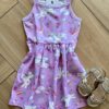Vestido Infantil Feminino Curto Estampa Unicórnio Lilás Fernanda Ramos Kids