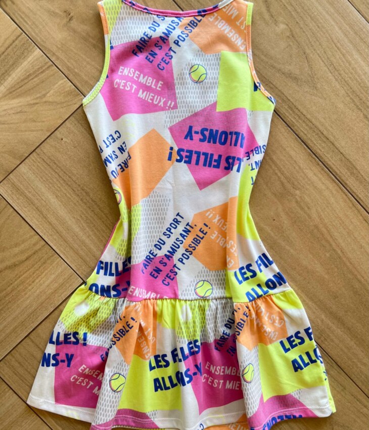 Vestido Infantil Feminino Curto Estampado Les Filles Allons y Fernanda Ramos Kids