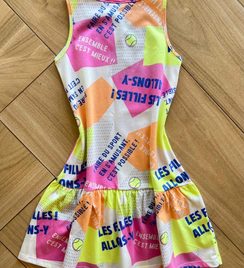 Vestido Infantil Feminino Curto Estampado Les Filles Allons y Fernanda Ramos Kids