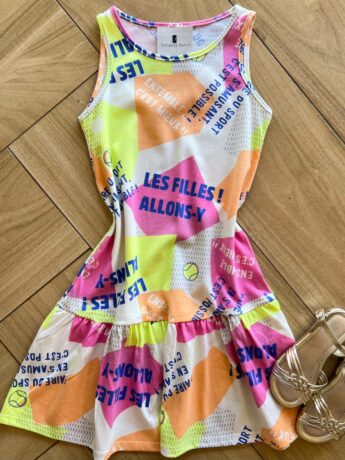 Vestido Infantil Feminino Curto Estampado Les Filles Allons y Fernanda Ramos Kids