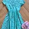 Vestido Infantil Feminino Curto Evase com Bolinhas Verde Água Fernanda Ramos Kids