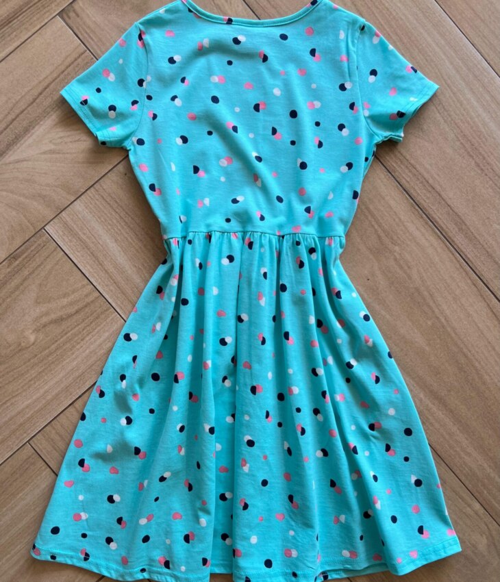 fernandaramoskids com br Vestido Infantil Feminino Curto Evase com Bolinhas Verde Água2