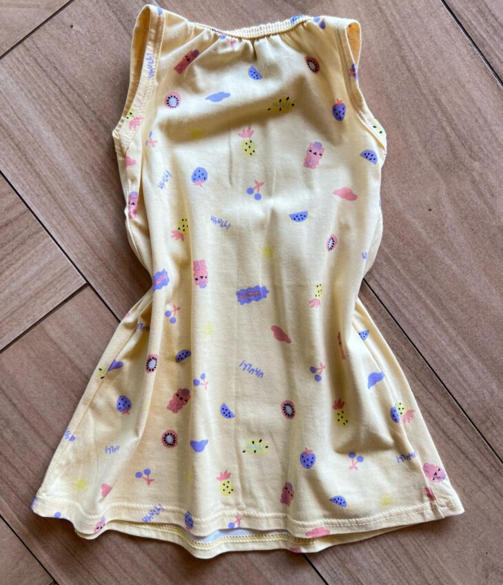 Vestido Infantil Feminino Curto Evase Uhull Amarelo Fernanda Ramos Kids
