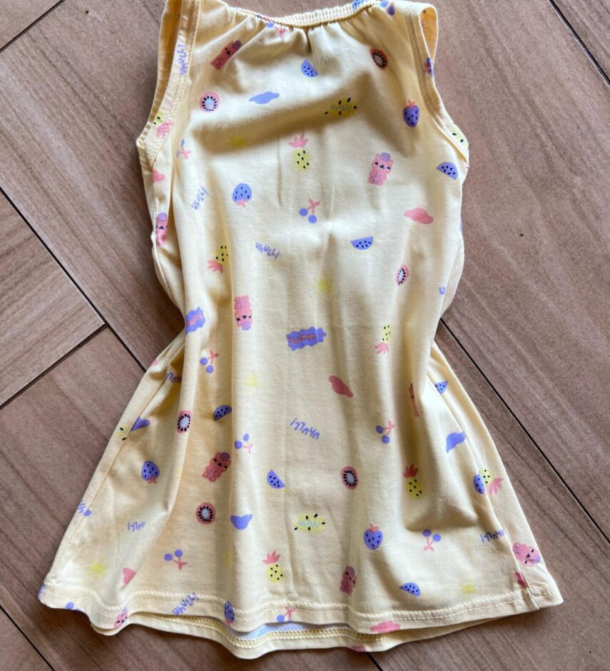 Vestido Infantil Feminino Curto Evase Uhull Amarelo Fernanda Ramos Kids
