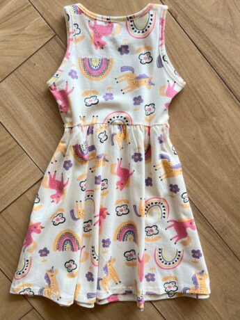 Vestido Infantil Feminino Curto Flores e Bichinhos Off White Fernanda Ramos Kids