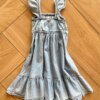 Vestido Infantil Feminino Curto Jeans Claro Fernanda Ramos Kids