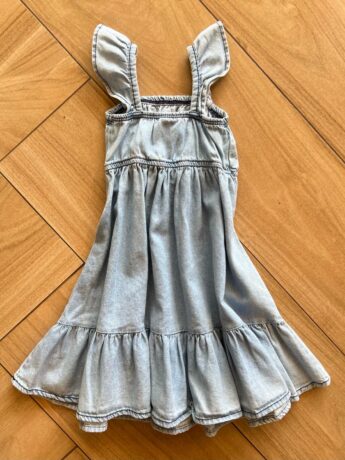 Vestido Infantil Feminino Curto Jeans Claro Fernanda Ramos Kids
