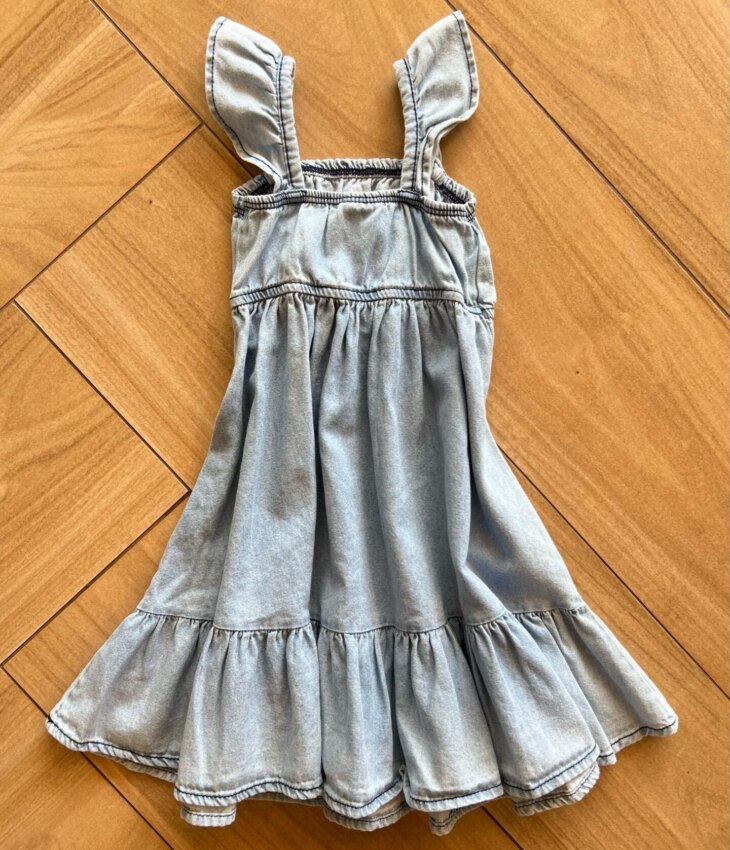 Vestido Infantil Feminino Curto Jeans Claro Fernanda Ramos Kids