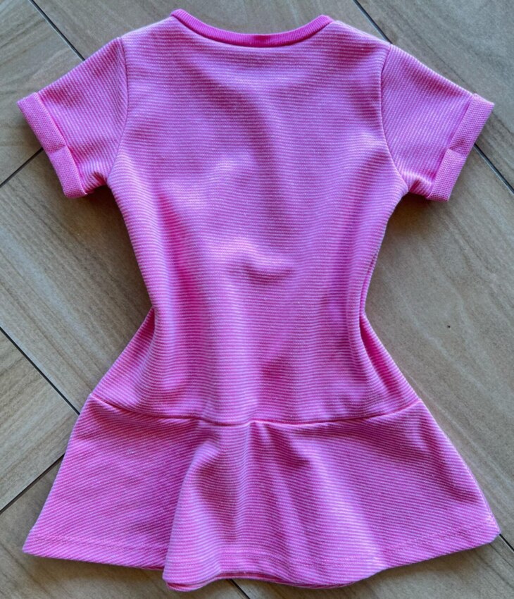 fernandaramoskids com br Vestido Infantil Feminino Curto Manga Curta com Bolso Rosa2
