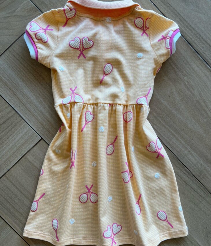 Vestido Infantil Feminino Curto Manga Curta e Gola Estampado Fernanda Ramos Kids