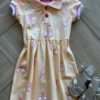 Vestido Infantil Feminino Curto Manga Curta e Gola Estampado Fernanda Ramos Kids
