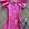 Vestido Infantil Feminino Curto Manga Curta Estampa Frutinhas Pink Fernanda Ramos Kids