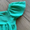 fernandaramoskids com br Vestido Infantil Feminino Curto Manga Curta Verde Caribe1