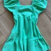 fernandaramoskids com br Vestido Infantil Feminino Curto Manga Curta Verde Caribe2