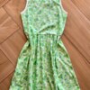 Vestido Infantil Feminino Curto Meia Malha Flores Verde Fernanda Ramos Kids