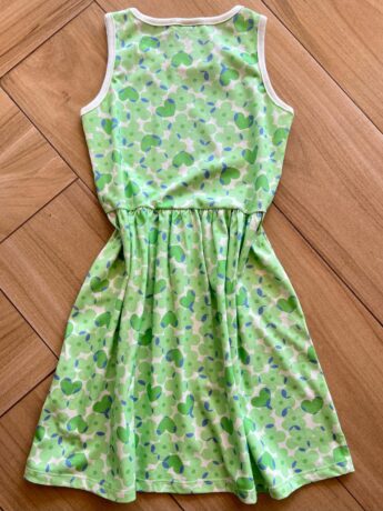 Vestido Infantil Feminino Curto Meia Malha Flores Verde Fernanda Ramos Kids
