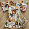Vestido Infantil Feminino Curto Meia Malha Hey Buddy Estampado Fernanda Ramos Kids