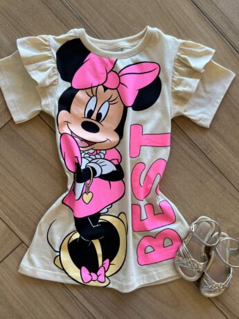 Vestido Infantil Feminino Curto Minnie Mouse Fernanda Ramos Kids