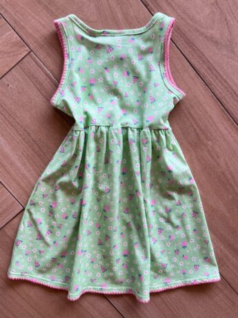 Fernanda Ramos Kids Vestido Infantil Feminino Curto Morangos e Melânicas Verde Fernanda Ramos Kids