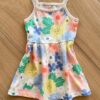 Vestido Infantil Feminino Curto Nude Todo em Flores Fernanda Ramos Kids