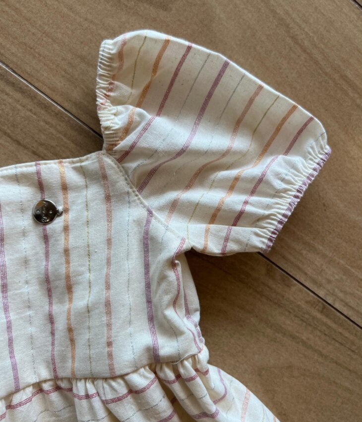 fernandaramoskids com br Vestido Infantil Feminino Curto Off White Fio Prata 1