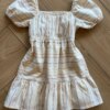 fernandaramoskids com br Vestido Infantil Feminino Curto Off White Fio Prata 2