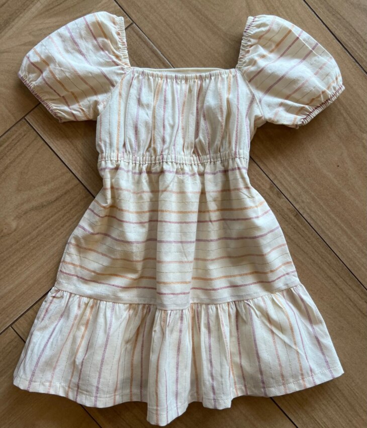 fernandaramoskids com br Vestido Infantil Feminino Curto Off White Fio Prata 2