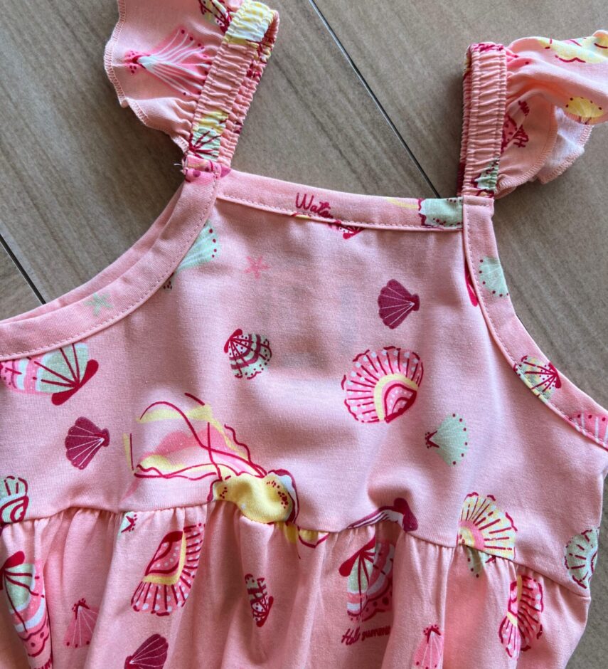 fernandaramoskids com br Vestido Infantil Feminino Curto Rodado Alça com Lastex Salmão1