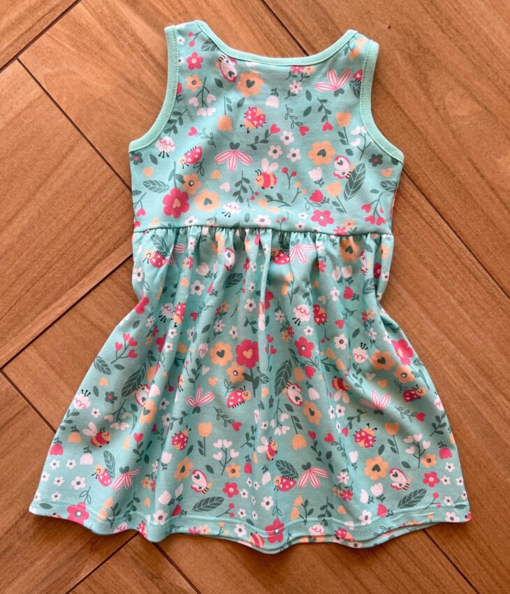 fernandaramoskids com br Vestido Infantil Feminino Curto Rodado Alça Estampado Verde Água2